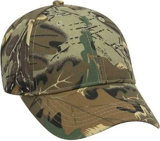 Hat With Bohemian Style-OTTO 108-757 Camouflage Youth 6 Panel Low Profile Baseball Cap - Khaki Brown Light Olive Green