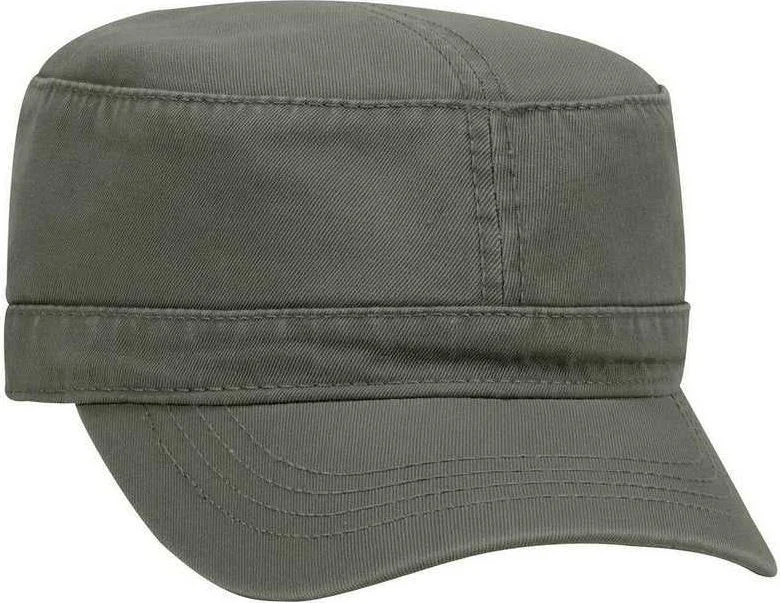 Hat For Skateboarding-OTTO 109-791 Superior Garment Washed Cotton Twill Military Style Cap with Adjustable Hook and Loop - Dark Brown