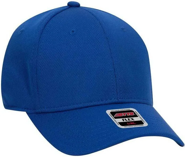 Hat For Tennis-OTTO 11-1162 Cool Comfort Stretchable Polyester Cool Mesh Flex 6 Panel Low Profile Baseball Cap - Royal