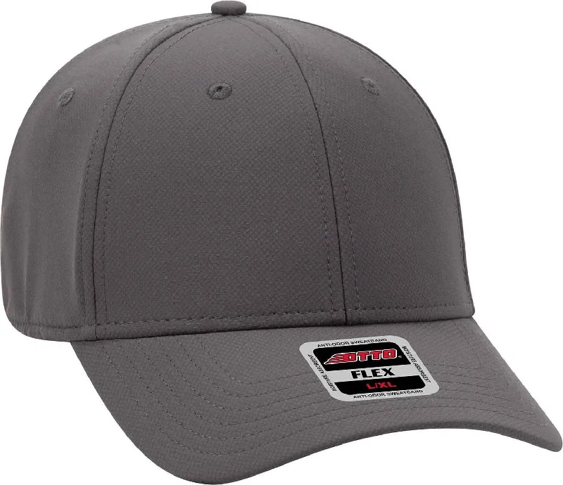 Hat For Fall-OTTO 11-1257 Flex 6 Panel Low Profile UPF 50+ Cool Comfort Performance Stretchable Knit Cap - Charcoal Gray