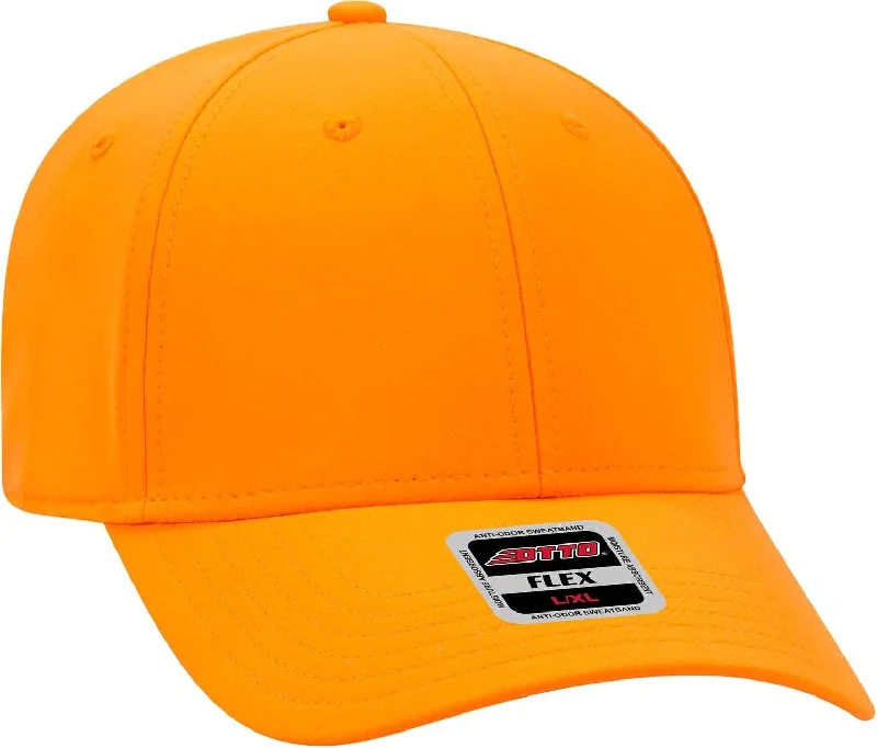 Hat For Winter-OTTO 11-1257 Flex 6 Panel Low Profile UPF 50+ Cool Comfort Performance Stretchable Knit Cap - Neon Orange