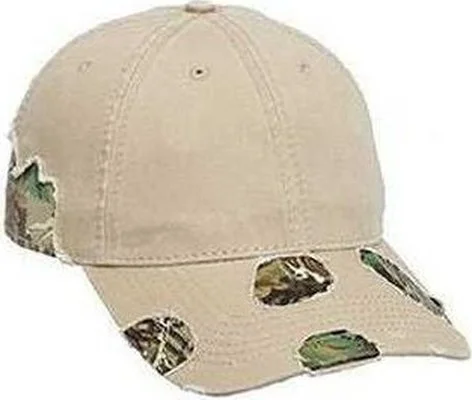 Hat With Extra Large Size-OTTO 110-1093 Camouflage 6 Panel Low Profile Baseball Cap - Khaki Light Loden Brown Kelly