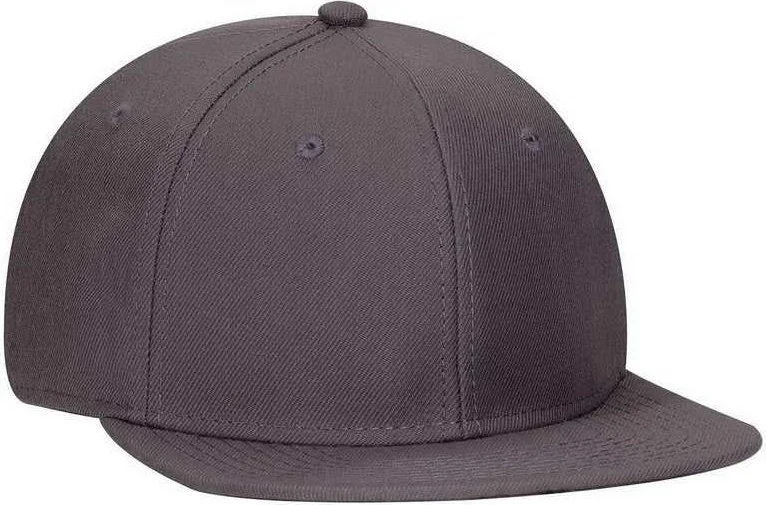 Hat With Panama Hat Look-OTTO 125-978 Wool Blend Flat Visor Pro Style Snapback Cap - Charcoal Gray