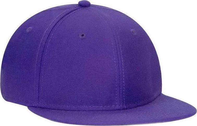 Hat With Sun Hat Style-OTTO 125-978 Wool Blend Flat Visor Pro Style Snapback Cap - Purple