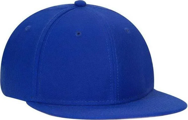 Hat With Petite Fit-OTTO 125-978 Wool Blend Flat Visor Pro Style Snapback Cap - Royal