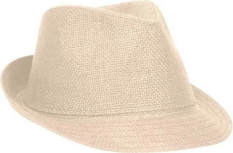 Hat With Classic Look-OTTO 128-1015 100% Paper Twisted Toyo Fedora Hats - Natural