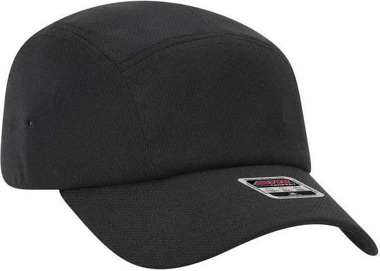 Hat With Suede Finish-OTTO 133-1047 Cool Comfort Polyester Cool Mesh Running Cap - Black