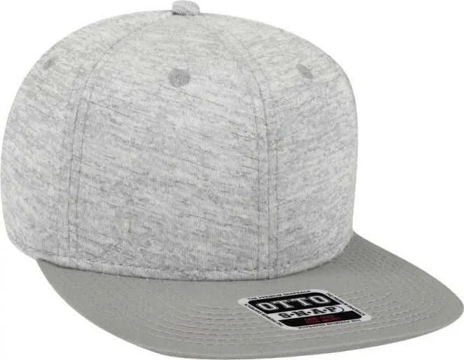 Hat With UV-Blocking Tech-OTTO 148-1218A Otto Snap 6 Panel Mid Profile Snapback Cap - Gray Heather Gray