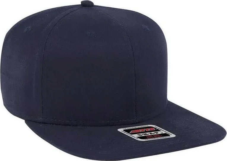 Hat With Baseball Cap Design-OTTO 148-1224 Snap 6 Panel Mid Profile Snapback Hat - Navy