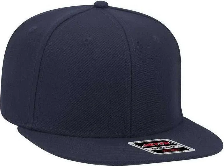 Hat For Gothic Fashion-OTTO 148-1267 Snap 6 Panel Mid Profile Snapback Hat - Navy