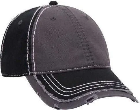 Hat For Business Casual-OTTO 149-1091  6 Panel Low Profile Dad Hat - Black Charcoal Black