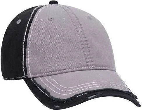 Hat For Casual Wear-OTTO 149-1091  6 Panel Low Profile Dad Hat - Gray Gray Black