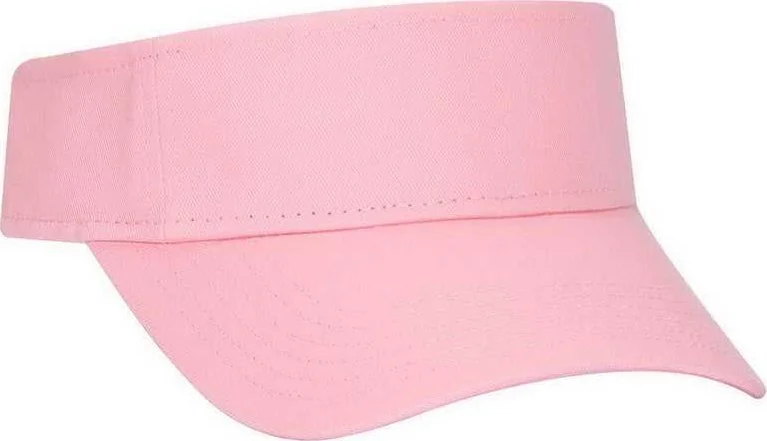 Hat For Beach-OTTO 152-1119 100% Cotton Twill Youth Sun Visor - Pink