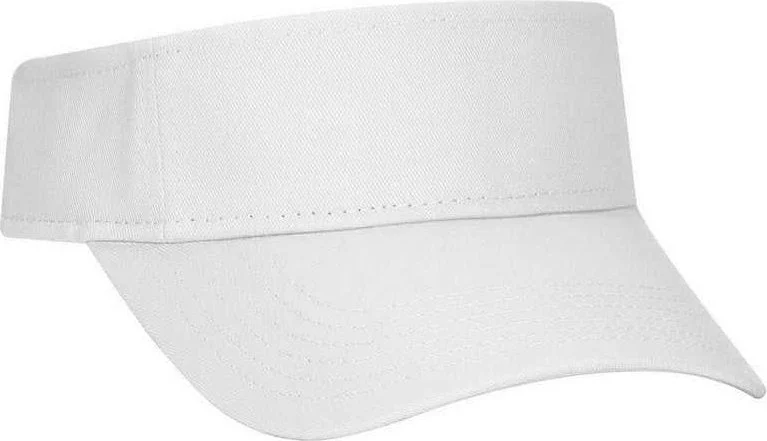 Hat For Skateboarding-OTTO 152-1119 100% Cotton Twill Youth Sun Visor - White