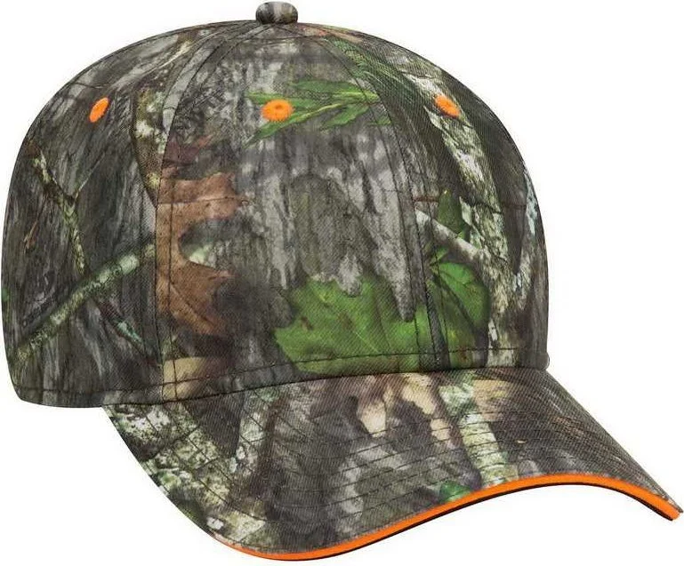 Hat For Big Head-OTTO 171-1294  Mossy Oak Camouflage Superior Polyester Twill Sandwich Visor 6 Panel Low Profile Baseball Cap - Obsession