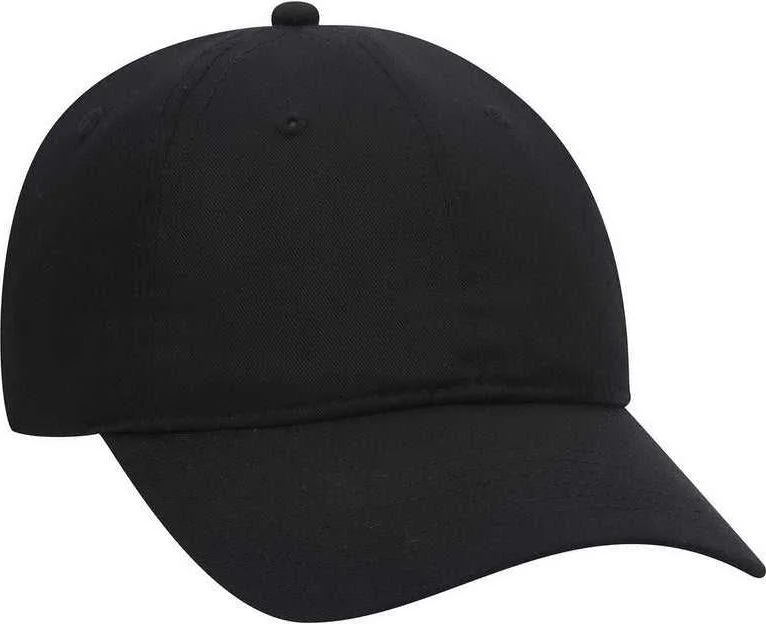 Hat For Kids-OTTO 18-010 Brushed Cotton Twill Low Profile Pro Style Cap - Black