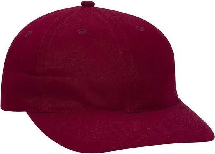 Hat With Anime Designs-OTTO 18-016 Brushed Cotton Twill Low Profile Pro Style Cap - Burgandy Maroon