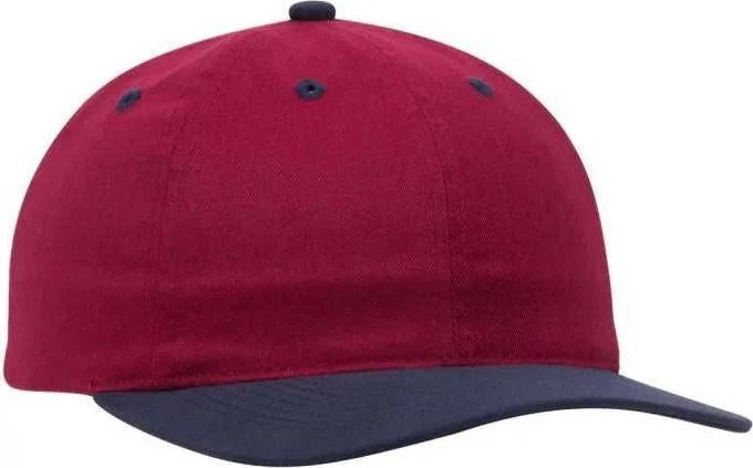 Hat With Movie-Inspired Prints-OTTO 18-017 Brushed Cotton Twill Low Profile Pro Style Seamed Front Panel without Buckram Cap - Navy Burgandy Maroon