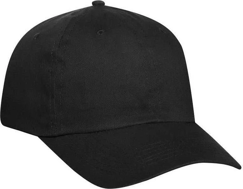 Hat With Custom Logo-OTTO 18-1108  6 Panel Low Profile Baseball Cap - Black