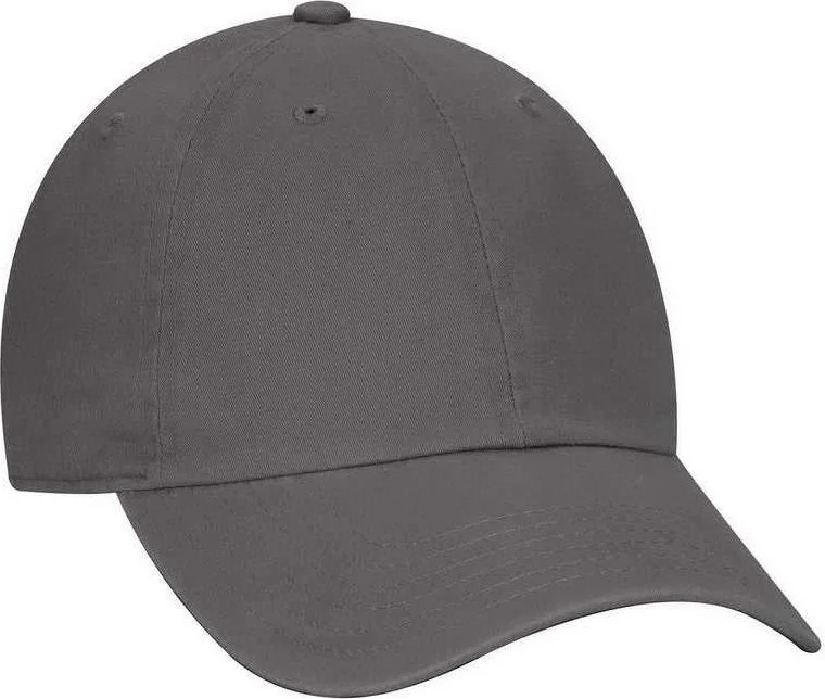 Hat For Outdoor Adventures-OTTO 18-1219 Garment Washed Superior Combed Cotton Twill 6 Panel Low Profile Dad Hat - Charcoal Gray