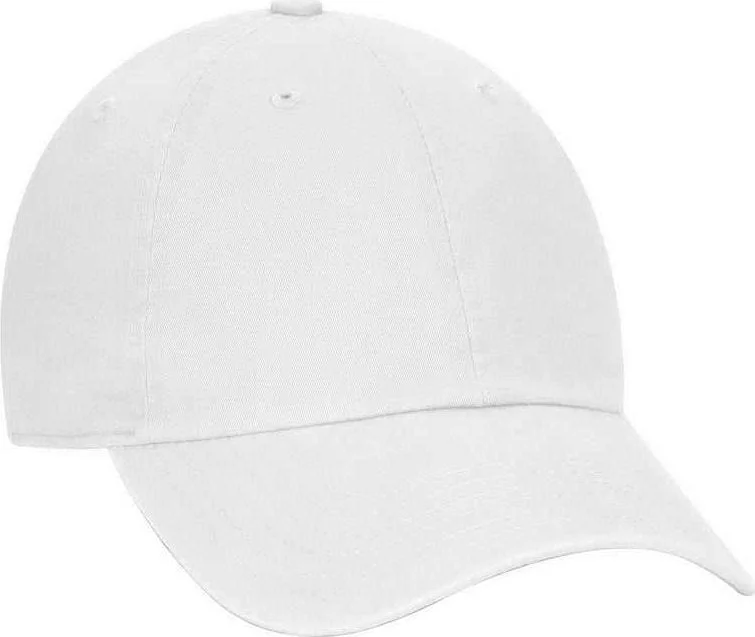 Hat With Designer Brand-OTTO 18-1219 Garment Washed Superior Combed Cotton Twill 6 Panel Low Profile Dad Hat - White