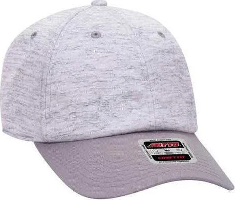 Hat With Denim Fabric-OTTO 18-1231 Otto Comfy Fit 6 Panel Low Profile Baseball Cap - Gray Heather Gray