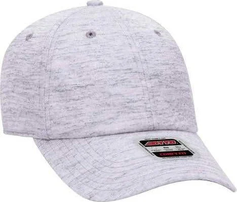 Hat With Cotton Fabric-OTTO 18-1231 Otto Comfy Fit 6 Panel Low Profile Baseball Cap - Heather Gray