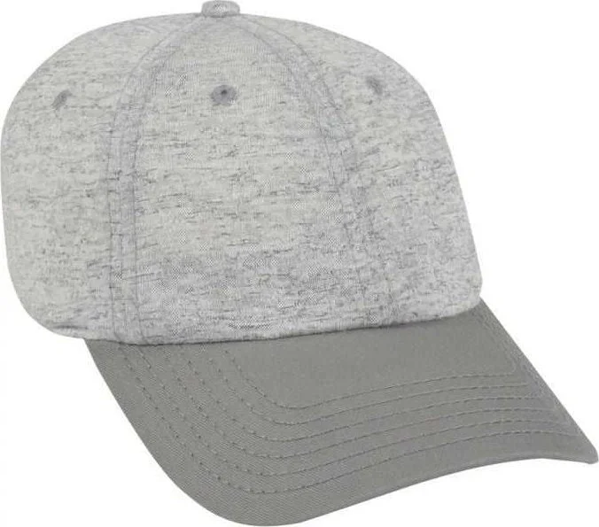 Hat With Satin Lining-OTTO 18-1231A 6 Panel Low Profile Baseball Cap - Gray Heather Gray