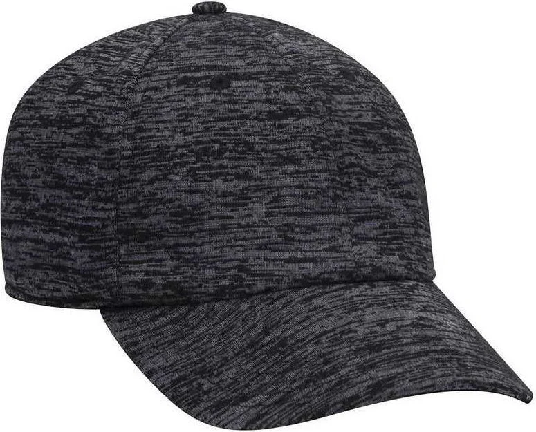 Hat With Wool Blend-OTTO 18-1231A 6 Panel Low Profile Baseball Cap - Heather Black