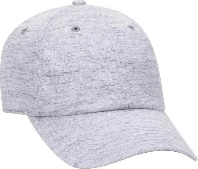 Hat With Leather Material-OTTO 18-1231A 6 Panel Low Profile Baseball Cap - Heather Gray