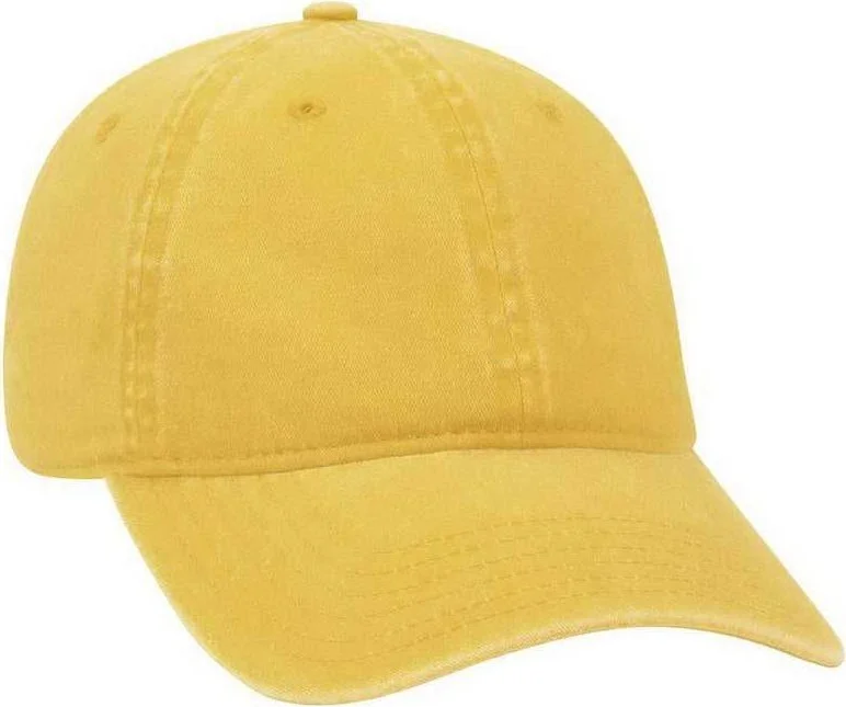 Hat With Derby Hat Look-OTTO 18-202 Washed Pigment Dyed Cotton Twill Low Profile Pro Style Unstructured Soft Crown Cap - Goldenlite