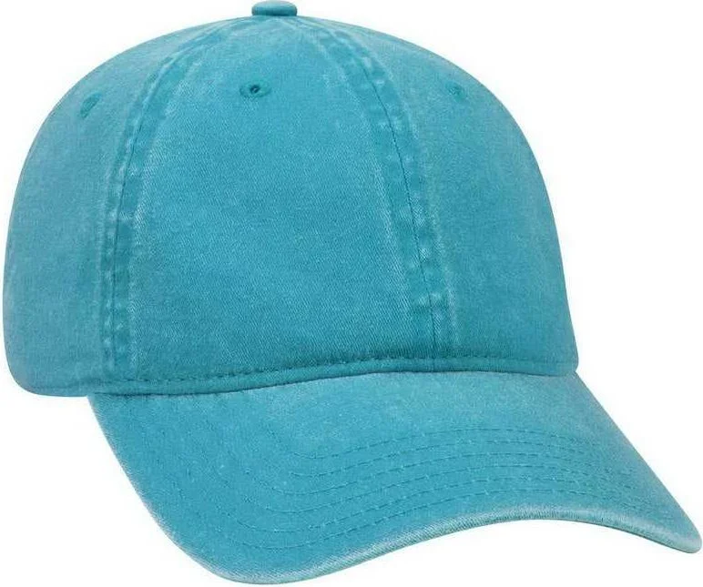 Hat With Straw Hat Design-OTTO 18-202 Washed Pigment Dyed Cotton Twill Low Profile Pro Style Unstructured Soft Crown Cap - Lake Blue