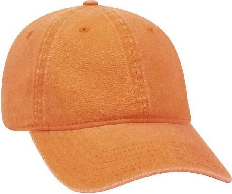 Hat With Dad Hat Style-OTTO 18-202 Washed Pigment Dyed Cotton Twill Low Profile Pro Style Unstructured Soft Crown Cap - Pink Neon Orange