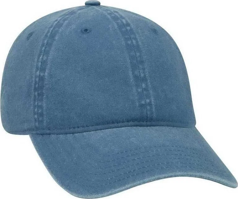 Hat With Trucker Hat Style-OTTO 18-202 Washed Pigment Dyed Cotton Twill Low Profile Pro Style Unstructured Soft Crown Cap - Sky Blue