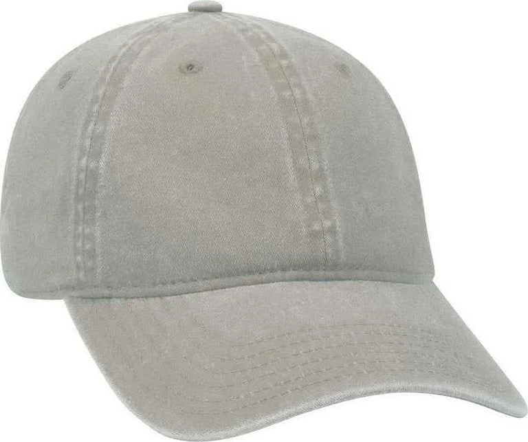 Hat With Beanie Fit-OTTO 18-202 Washed Pigment Dyed Cotton Twill Low Profile Pro Style Unstructured Soft Crown Cap - Stone Gray