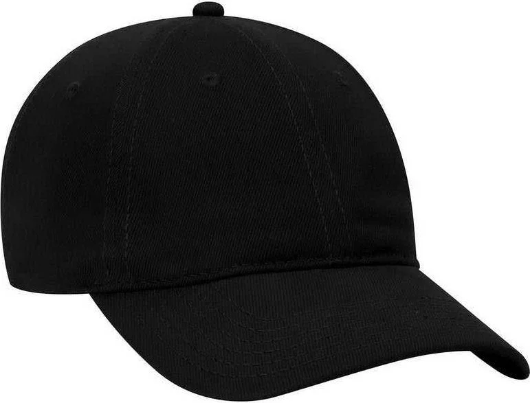 Hat With Cowboy Hat Design-OTTO 18-253 Brushed Bull Denim Soft Crown Low Profile Pro Style Cap - Black