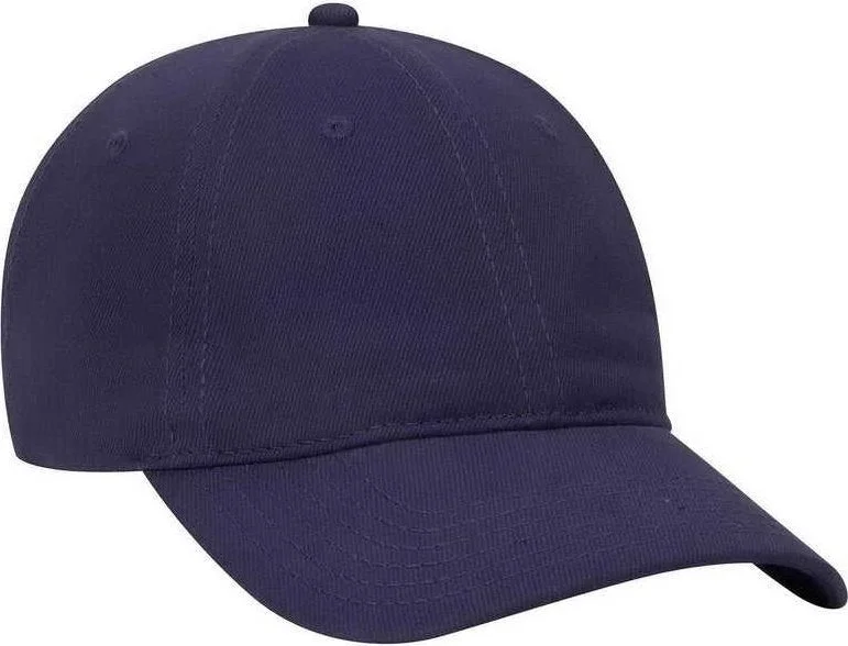 Hat With Petite Fit-OTTO 18-253 Brushed Bull Denim Soft Crown Low Profile Pro Style Cap - Navy