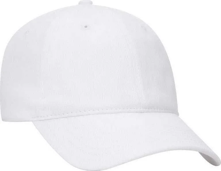 Hat With One Size Fits All-OTTO 18-253 Brushed Bull Denim Soft Crown Low Profile Pro Style Cap - White