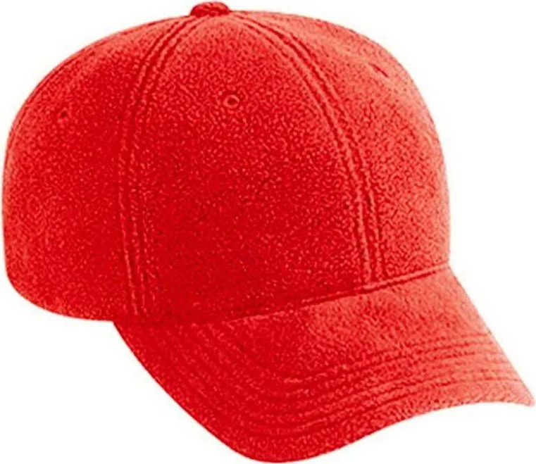 Hat With Thermal Insulation-OTTO 18-429 6 Panel Low Profile Baseball Cap - Red