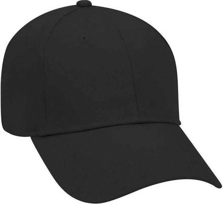 Hat With Personalized Name-OTTO 18-553 Cotton Twill Low Profile Pro Style Cap with Adjustable Hook and Loop - Black