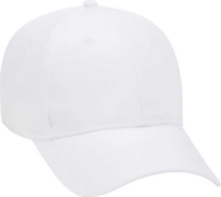 Hat With Camouflage Print-OTTO 18-553 Cotton Twill Low Profile Pro Style Cap with Adjustable Hook and Loop - White