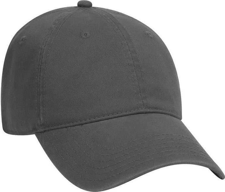 Hat With Adjustable Fit-OTTO 18-692 Deluxe Garment Washed Cotton Twill Low Profile Pro Style Unstructured Soft Crown Cap - Charcoal Gray