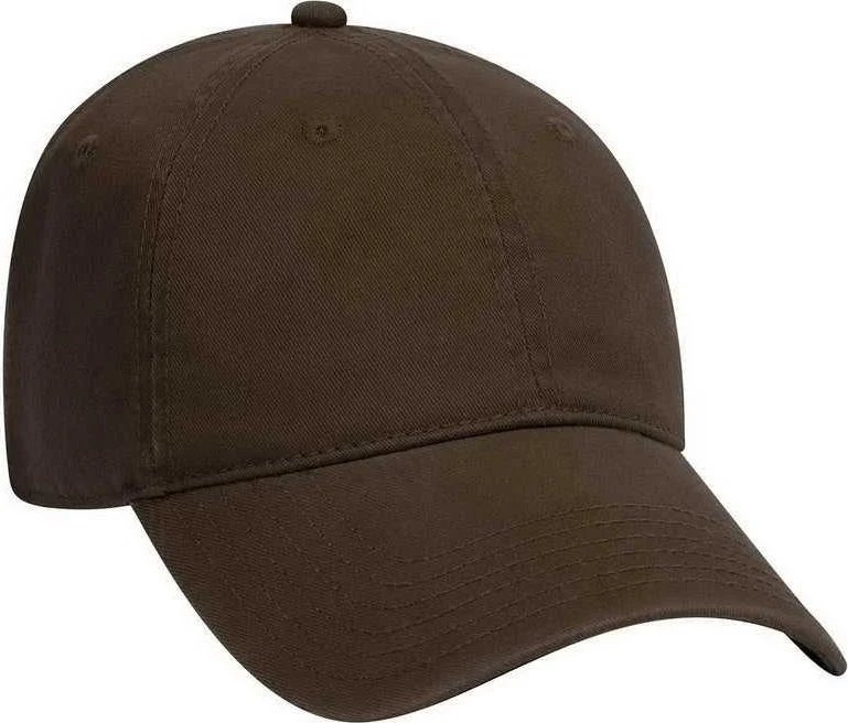 Hat With Chin Strap-OTTO 18-692 Deluxe Garment Washed Cotton Twill Low Profile Pro Style Unstructured Soft Crown Cap - Dark Brown