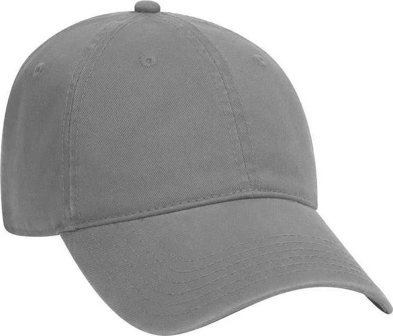 Hat With Water-Resistant Coating-OTTO 18-692 Deluxe Garment Washed Cotton Twill Low Profile Pro Style Unstructured Soft Crown Cap - Gray