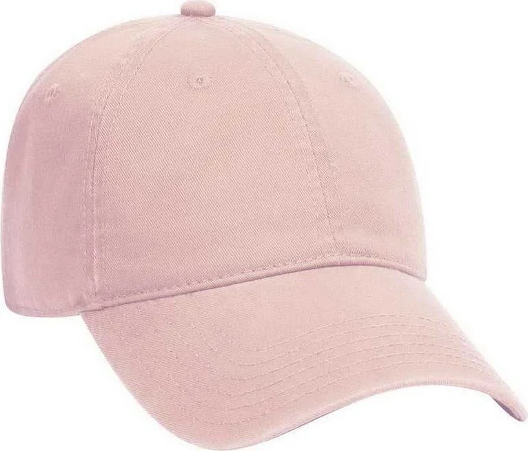 Hat With Wool Blend-OTTO 18-692 Deluxe Garment Washed Cotton Twill Low Profile Pro Style Unstructured Soft Crown Cap - Soft Pink