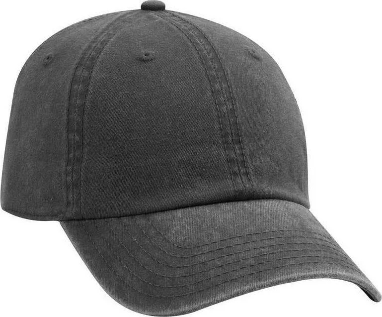 Hat With Thermal Insulation-OTTO 18-711 Superior Washed Pigment Dyed Cotton Twill Low Profile Pro Style Cap - Charcoal Gray