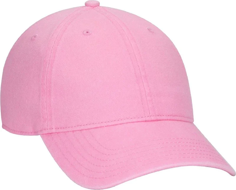 Hat With LED Lights-OTTO 18-711 Superior Washed Pigment Dyed Cotton Twill Low Profile Pro Style Cap - Pink