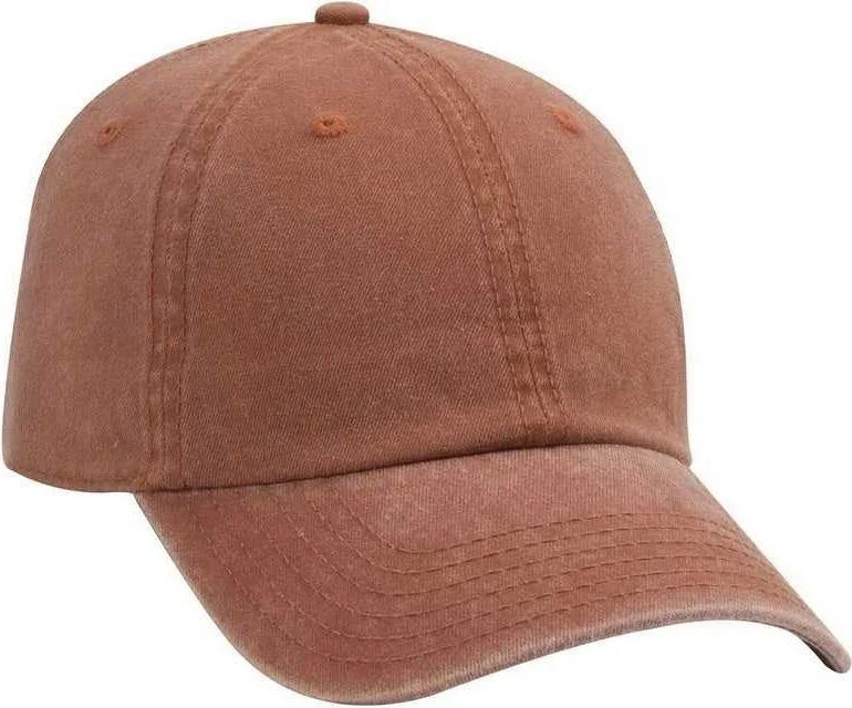 Hat With Cartoon Characters-OTTO 18-711 Superior Washed Pigment Dyed Cotton Twill Low Profile Pro Style Cap - Texas Orange