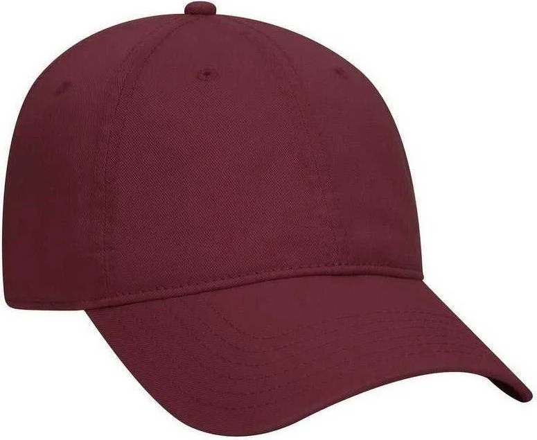 Hat With Movie-Inspired Prints-OTTO 18-772 Superior Garment Washed Cotton Twill Low Profile Pro Style Cap - Burgandy Maroon