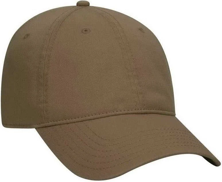 Hat With Custom Logo-OTTO 18-772 Superior Garment Washed Cotton Twill Low Profile Pro Style Cap - Coyote Brown